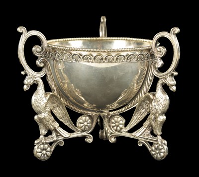 Lot A STYLISH EARLY 20TH CENTURY SILVER-PLATED DISH ON STAND