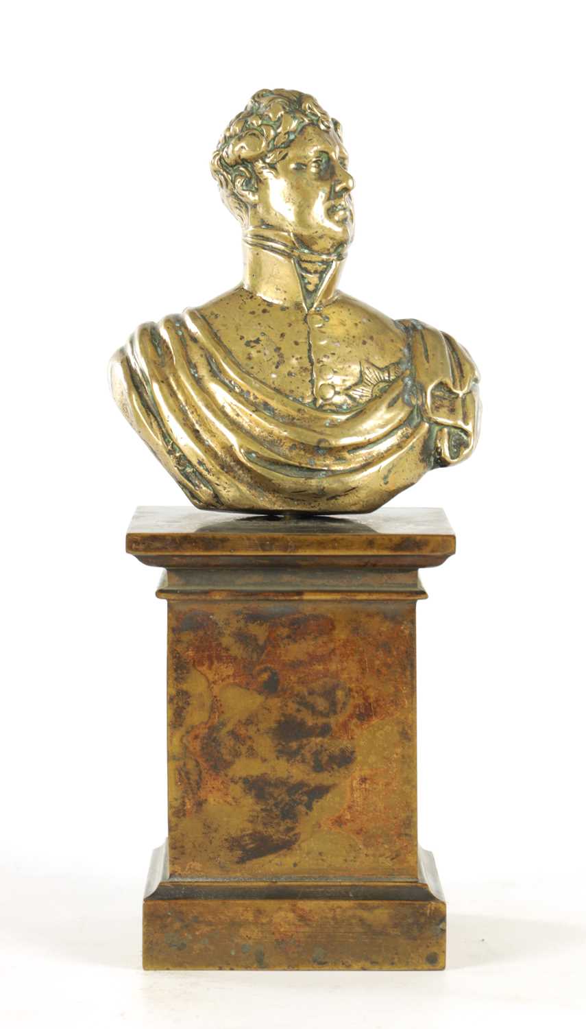 Lot 781 - A 19TH CENTURY BRONZE BUST OF GEORGE IV