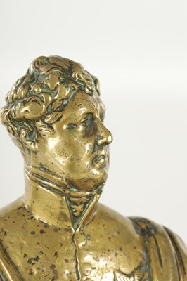 Lot 781 - A 19TH CENTURY BRONZE BUST OF GEORGE IV