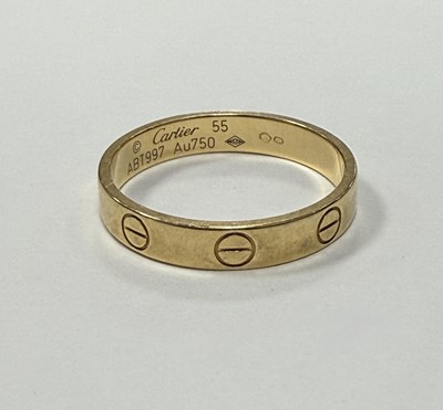 Lot 235a - AN 18CT GOLD CARTIER LOVE RING