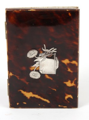 Lot 418 - THREE 19TH CENTURY TORTOISESHELL CARD CASES 10....