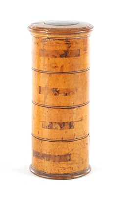 Lot A 19TH CENTURY TURNED SYCAMORE SPICE CANISTER