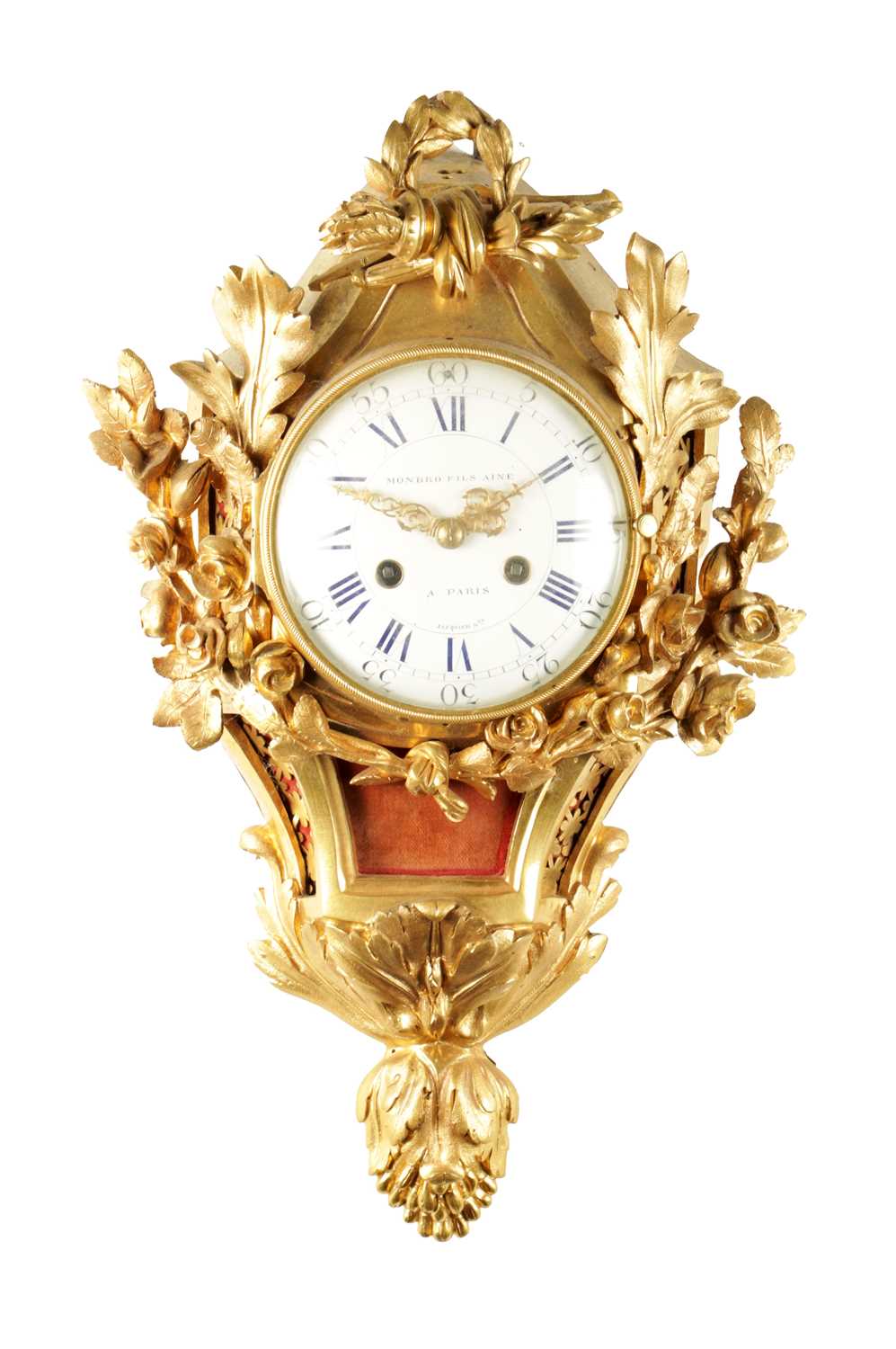 Lot 1203 - MONBRO FILS AINE, A PARIS. A 19TH CENTURY FRENCH ORMOLU CARTEL CLOCK