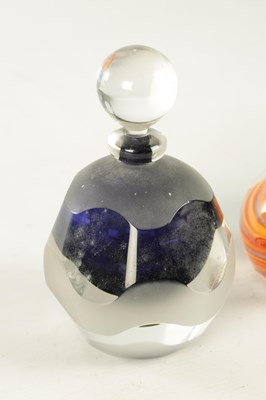 Lot 7 - A JANE CHARLES GLASS PERFUME BOTTLE, A JUPITER GLASS PAPERWEIGHT, AND A SET OF EIGHT WATERFORD CRYSTAL SHOT GLASSES