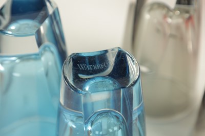 Lot 7 - A JANE CHARLES GLASS PERFUME BOTTLE, A JUPITER GLASS PAPERWEIGHT, AND A SET OF EIGHT WATERFORD CRYSTAL SHOT GLASSES