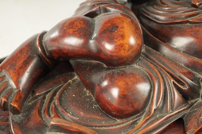 Lot 128 - A LATE 19TH CENTURY CHINESE CARVED HARDWOOD SCULPTURE