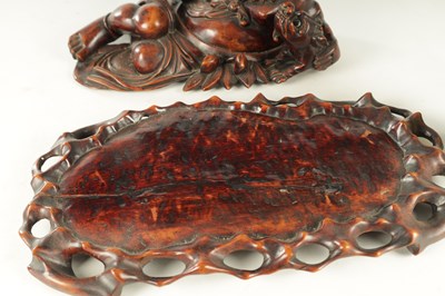 Lot 128 - A LATE 19TH CENTURY CHINESE CARVED HARDWOOD SCULPTURE