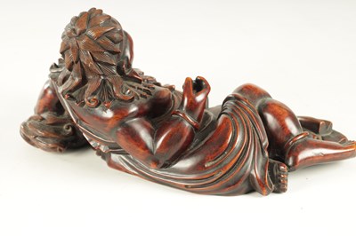 Lot 128 - A LATE 19TH CENTURY CHINESE CARVED HARDWOOD SCULPTURE
