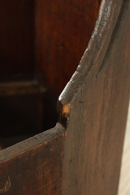 Lot 1400 - AN UNUSUAL 18TH CENTURY OAK DOUBLE CHILDS CARRIAGE CHAIR/WARMER