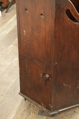 Lot 1400 - AN UNUSUAL 18TH CENTURY OAK DOUBLE CHILDS CARRIAGE CHAIR/WARMER