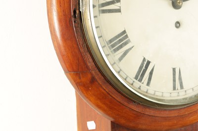 Lot 989 - T. HANMAN, GLOUCESTER. A LATE 19TH CENTURY MAHOGANY FUSEE WALL CLOCK