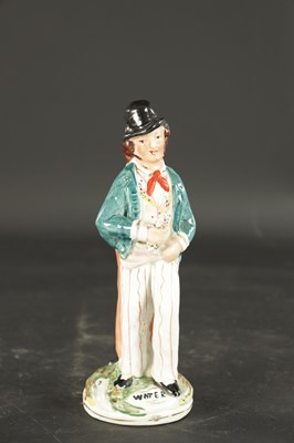 Lot 98 - A 19TH CENTURY STAFFORDSHIRE FIGURE ENTITLED WATER AND GIN