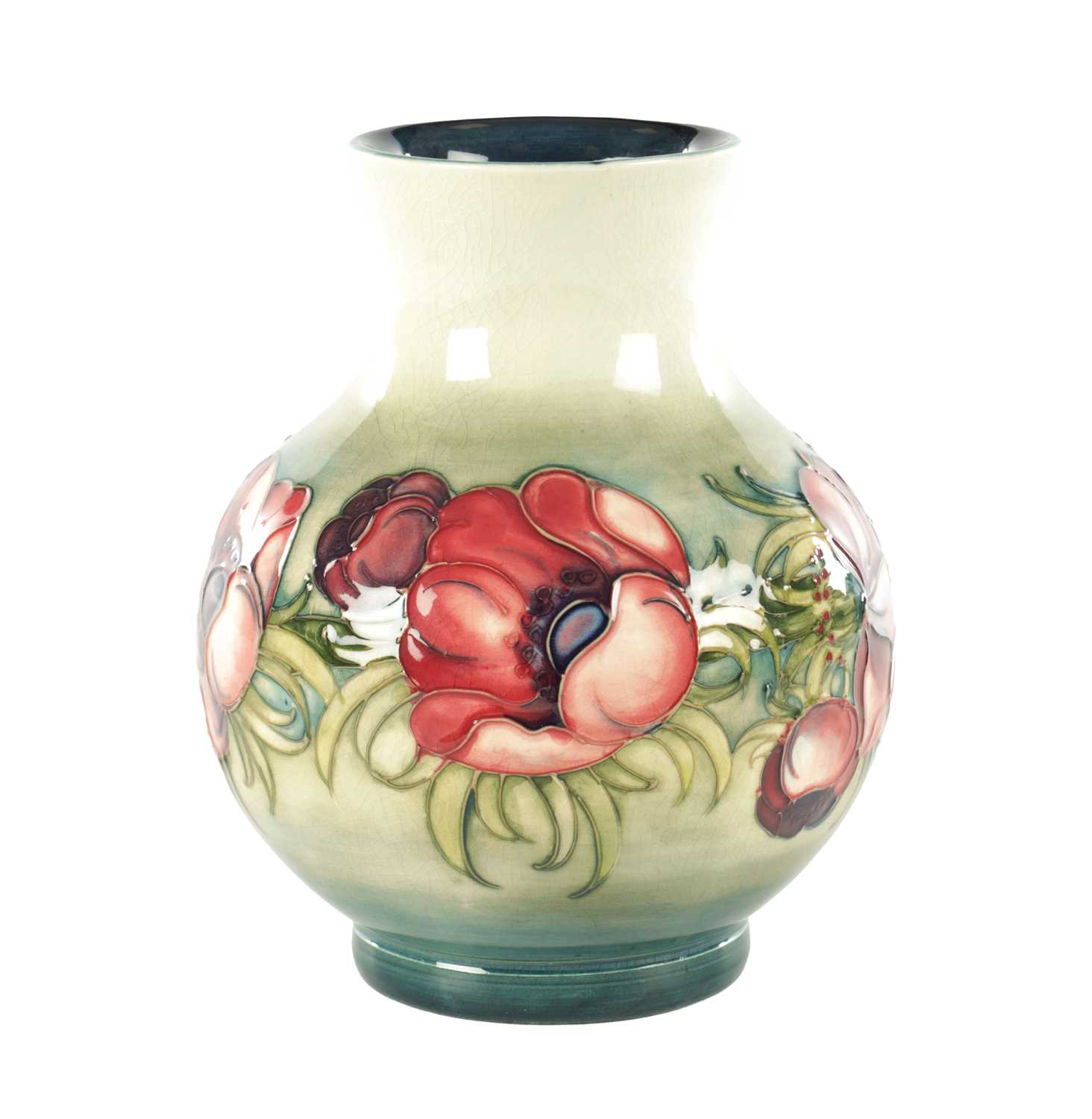 Lot 40 - AN ANEMONE PATTERN MOORCROFT VASE