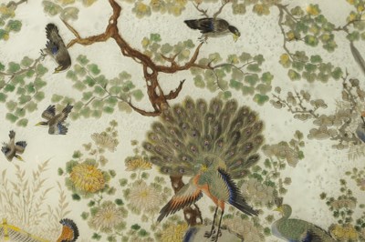 Lot 121 - A PAIR OF 19TH CENTURY CHINESE REVERSE PAINTED LANDSCAPE SCENES ON GLASS WITH MIRRORED EFFECT