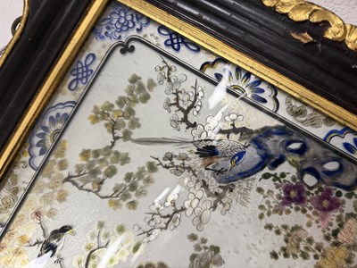 Lot 121 - A PAIR OF 19TH CENTURY CHINESE REVERSE PAINTED LANDSCAPE SCENES ON GLASS WITH MIRRORED EFFECT