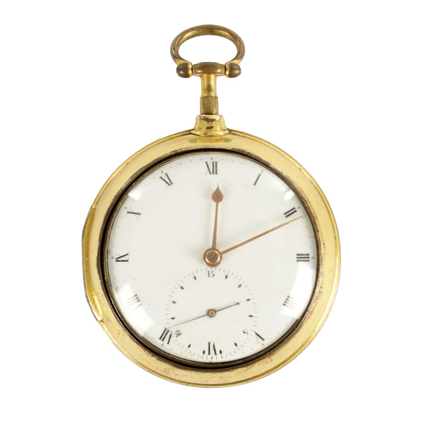 Lot 355 - PETER LITHERLAND, LIVERPOOL. A RARE GILT PAIR CASED POCKET WATCH WITH RACK LEVER ESCAPEMENT