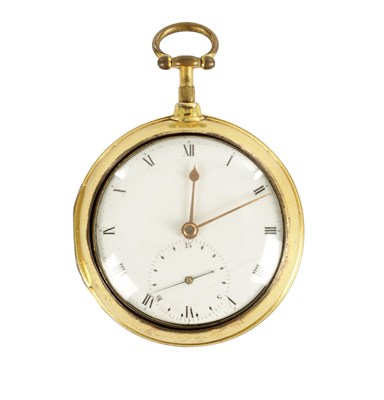 Lot 355 - PETER LITHERLAND, LIVERPOOL. A RARE GILT PAIR CASED POCKET WATCH WITH RACK LEVER ESCAPEMENT