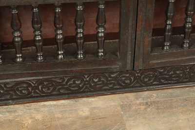 Lot 1314 - A 17TH CENTURY OAK HANGING MURAL / DOLE CUPBOARD