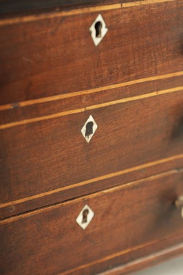 Lot 932 - A 19TH CENTURY MAHOGANY WORK BOX FORMED AS A MINIATURE CHEST