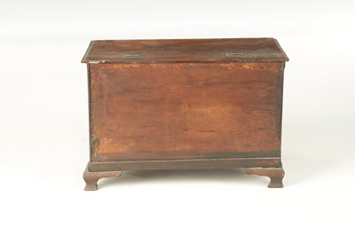 Lot 932 - A 19TH CENTURY MAHOGANY WORK BOX FORMED AS A MINIATURE CHEST