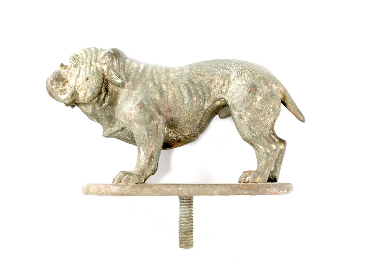 Lot 580 - A GOOD QUALITY BRONZE BULLDOG CAR MASCOT BY FINNIGANS, LONDON