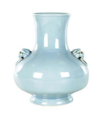 Lot 268 - A CHINESE PORCELAIN SKY BLUE VASE