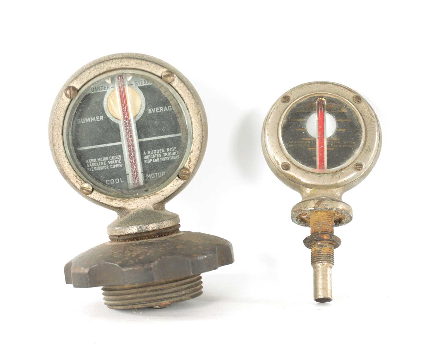 Lot 593 - TWO VINTAGE CALORIMETER CAR RADIATOR CAPS