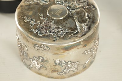 Lot 200 - A LATE 19TH CENTURY CHINESE EXPORT SILVER DRESSING TABLE SET BY WING NAM