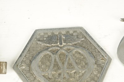 Lot 596 - A COLLECTION OF SIX AA AUTOMOBILE ASSOCIATION VINTAGE CAR BADGES