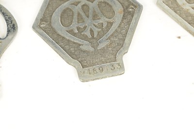 Lot 596 - A COLLECTION OF SIX AA AUTOMOBILE ASSOCIATION VINTAGE CAR BADGES