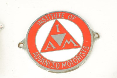 Lot 587 - A COLLECTION OF THREE VINTAGE CHROME PLATED ENAMEL CAR BADGES