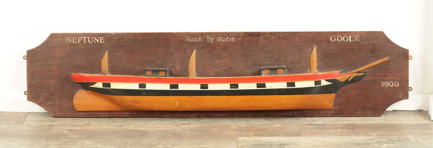 Lot 690 - A 20TH CENTURY HALF HULL HANGING MODEL OF NEPTUNE