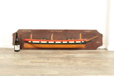 Lot 690 - A 20TH CENTURY HALF HULL HANGING MODEL OF NEPTUNE