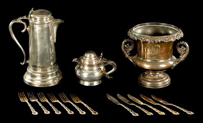 Lot THREE PIECES OF 19TH CENTURY SILVER-PLATED WARE