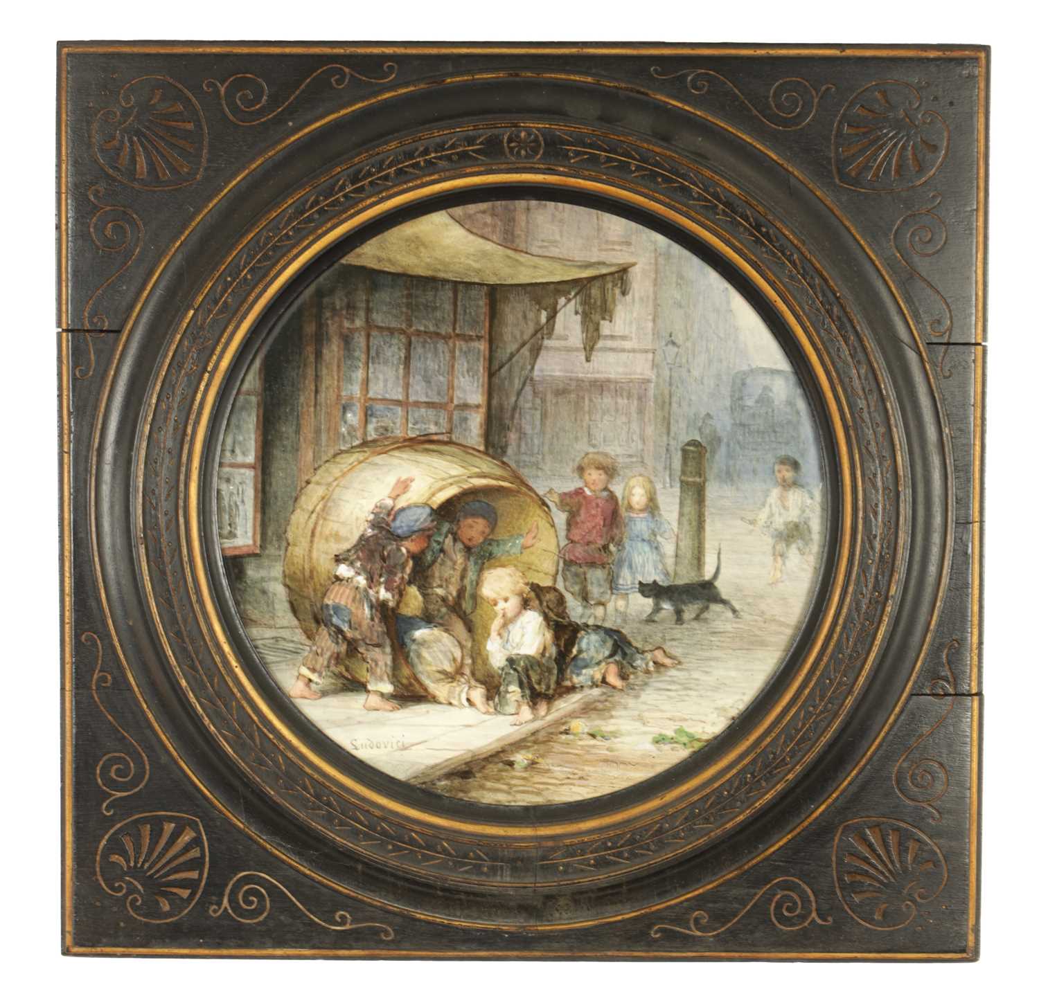 Lot 73 - A LARGE LATE 19TH CENTURY PORCELAIN PLAQUE SIGNED LUDOVICI