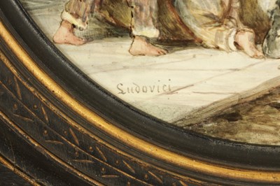 Lot 73 - A LARGE LATE 19TH CENTURY PORCELAIN PLAQUE SIGNED LUDOVICI