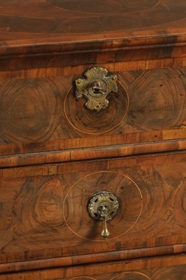 Lot 1306 - A FINE WILLIAM AND MARY OYSTERED LABURNUM INLAID CHEST OF DRAWERS