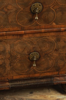 Lot 1306 - A FINE WILLIAM AND MARY OYSTERED LABURNUM INLAID CHEST OF DRAWERS