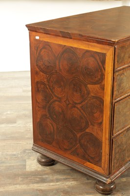 Lot 1306 - A FINE WILLIAM AND MARY OYSTERED LABURNUM INLAID CHEST OF DRAWERS