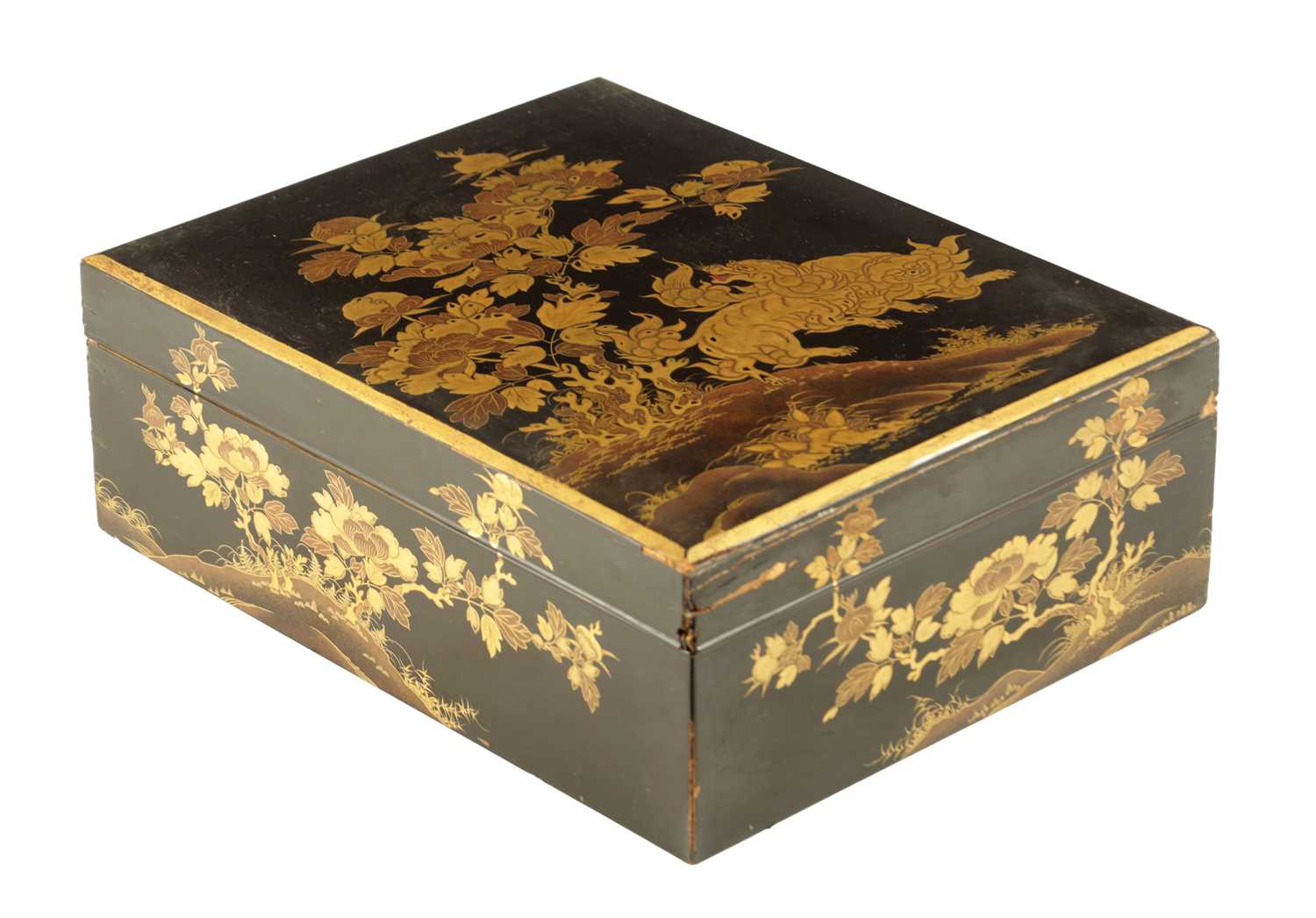 Lot 201 - A JAPANESE MEIJI PERIOD LACQUER WORK WRITING BOX