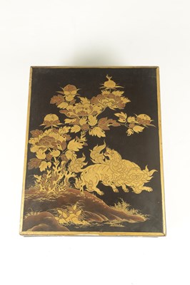 Lot 201 - A JAPANESE MEIJI PERIOD LACQUER WORK WRITING BOX