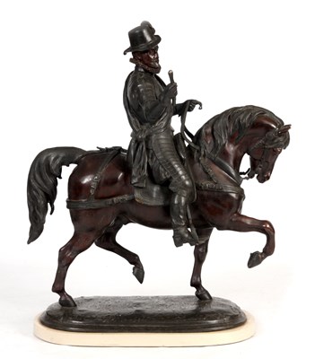 Lot 484 - A LARGE 19TH CENTURY BRONZE SCULPTURE OF...