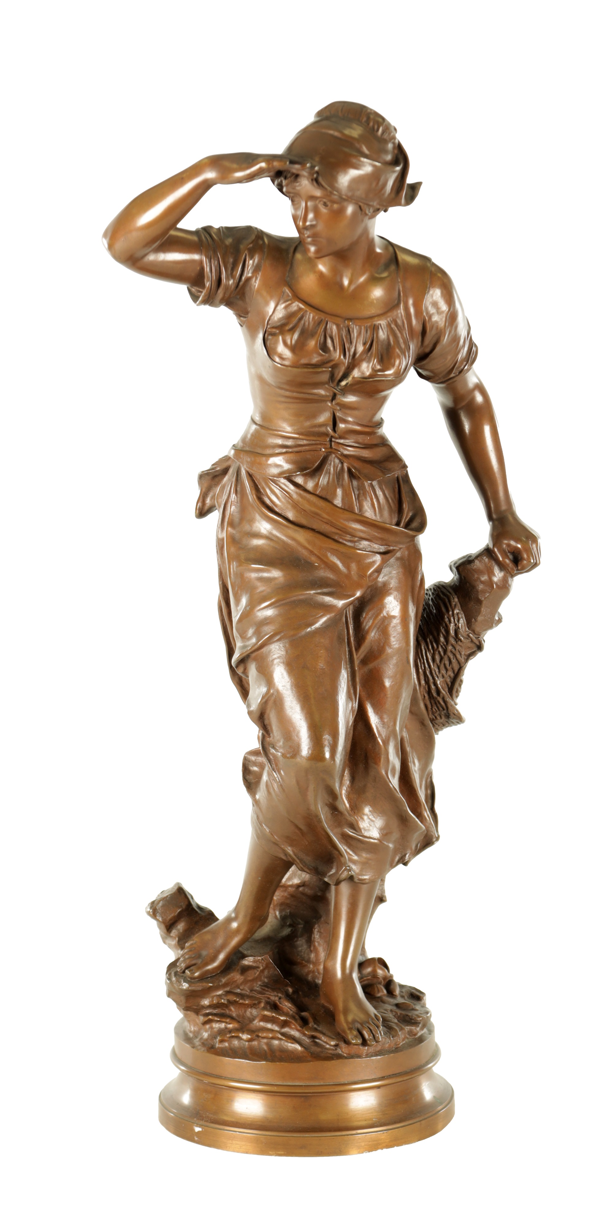 ヨコヨコ様　フランス彫刻家（Eugene Marioton）ブロンズ像：骨董品 Lot 614 - EUGENE MARIOTON (1854-1933) A 19TH CENTURY