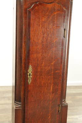 Lot 1099 - THOMAS HOUGHTON, CHORLEY. A SMALL GEORGE III OAK 30-HOUR LONGCASE CLOCK