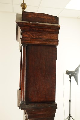 Lot 1099 - THOMAS HOUGHTON, CHORLEY. A SMALL GEORGE III OAK 30-HOUR LONGCASE CLOCK