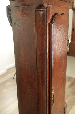 Lot 1099 - THOMAS HOUGHTON, CHORLEY. A SMALL GEORGE III OAK 30-HOUR LONGCASE CLOCK