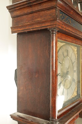 Lot 1099 - THOMAS HOUGHTON, CHORLEY. A SMALL GEORGE III OAK 30-HOUR LONGCASE CLOCK