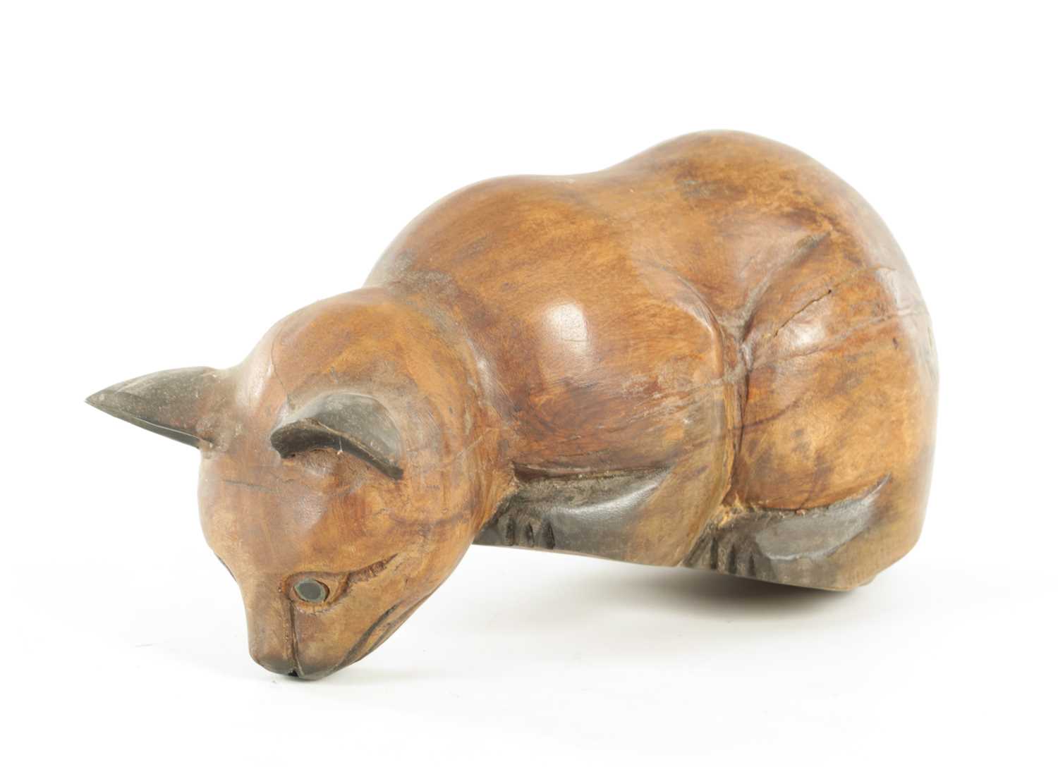 Lot 931 - A 19TH CENTURY CARVED SCULPTURE OF A CAT