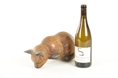 Lot 931 - A 19TH CENTURY CARVED SCULPTURE OF A CAT