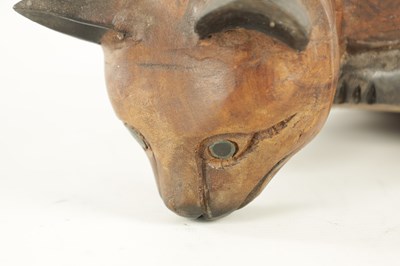 Lot 931 - A 19TH CENTURY CARVED SCULPTURE OF A CAT